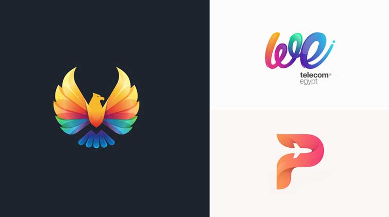 Phong cách thiết kế logo chuyển màu
